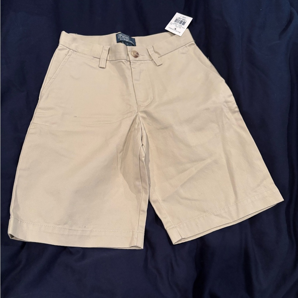Polo boys size 7 khaki shorts.  New with tags